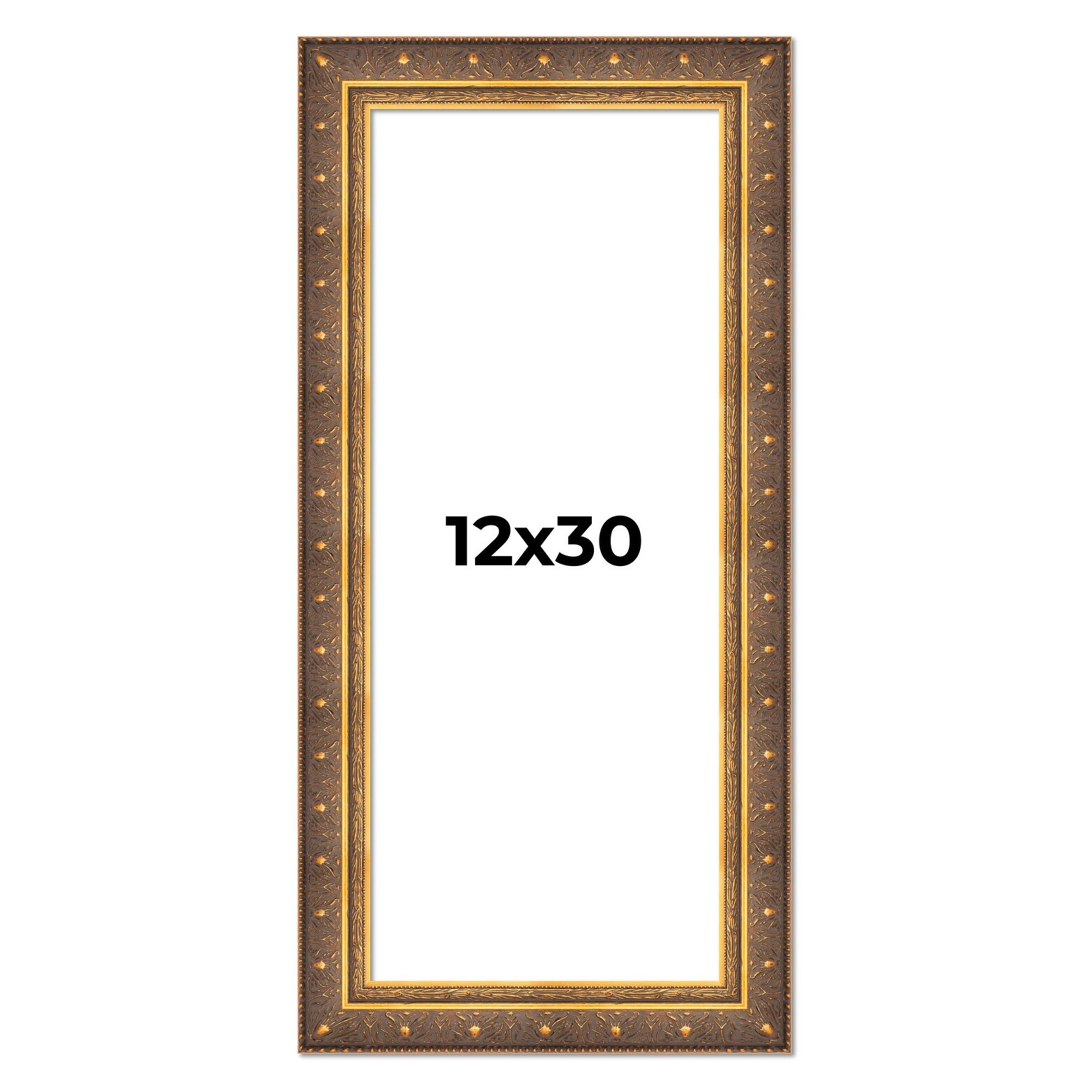 12x30 Frame Vintage Gold Solid Wood Picture Frame | 2.5 Inch